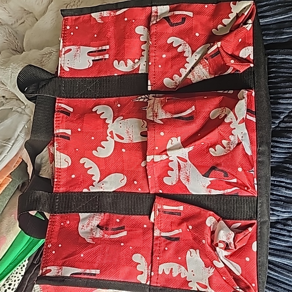 Thirty One Red Plaid Moose Tote
